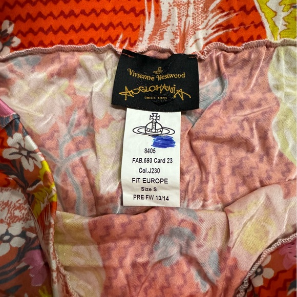 Vivienne Westwood Anglomania orange floral resort top & matching skirt FW 13/14 - Picture 4 of 6